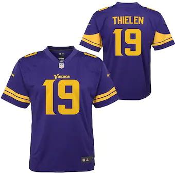 youth nike adam thielen purple minnesota vikings color rush